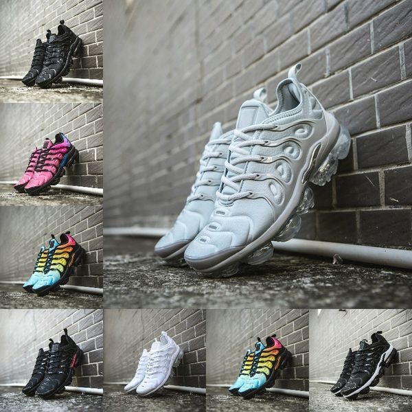 

2019 new tn plus shoes hyper violet blue men women running shoe triple white black cushion trainer air tn requin sneakers, White;red