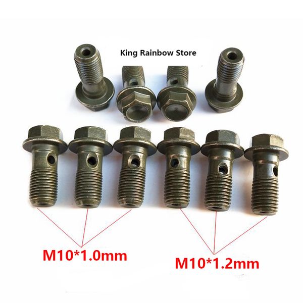 

10pcs m10x1.0 m10x1.25 double banjo bolt motorcycle drain oil screw for brake caliper banjo bolt or brake hose caliper master