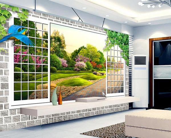 

exquisite garden scenery, stylish 3d stereo tv background wall wallpaper for walls 3 d for living room