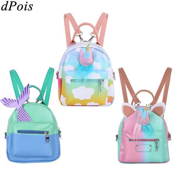 

kids gym bag travel bags gilrs pu leather cute cartoon animal horn mini backpacks colorful shoulder bag lovely sports bags