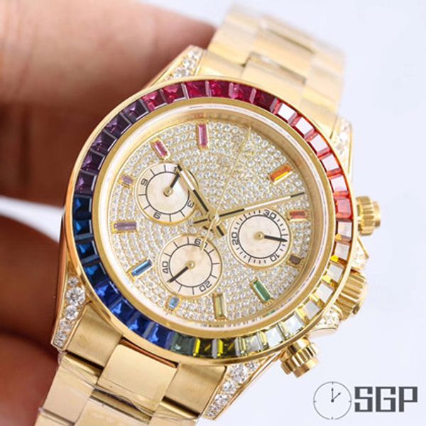 

sgp factory literally k movement adopts 7750 waterproof automatic watch montre de luxe luxury mens watches diamond, Slivery;brown