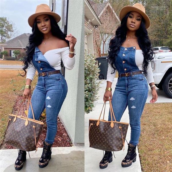 

females rompers street style sweety womens apparel denim womens jumpsuit holes solid color, Black;white