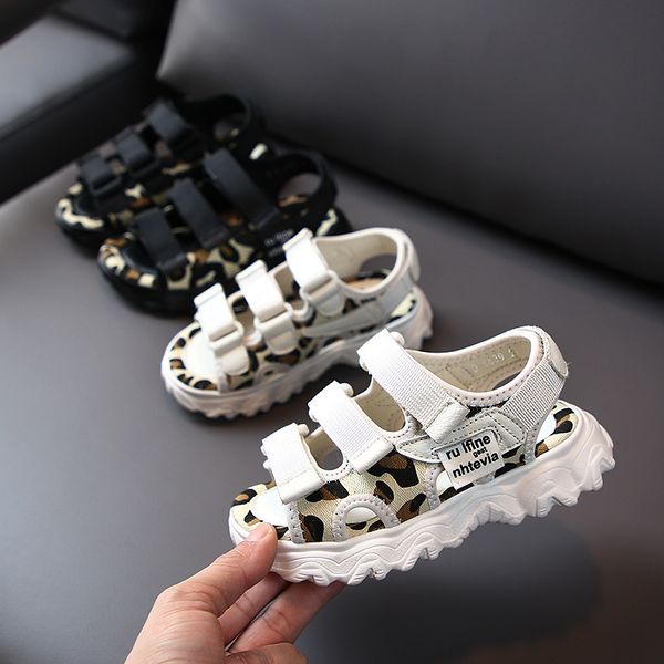 

cnfsnj brand new summer non-slip boys light genuine leather sandals shoes soft flat kids children baby toddler sneakers 26-37, Black;red