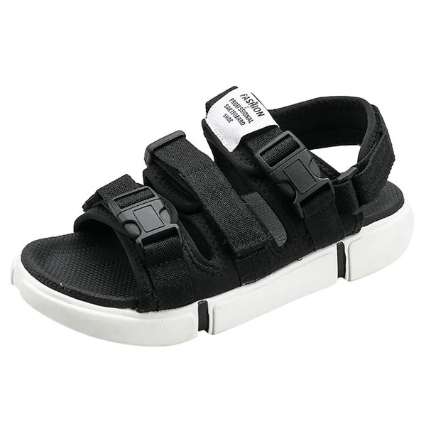 

sagace men's sandals summer flip slippers men breathable beach men shoes solid sports outdoor flat casual non-slip couple jun21, Black