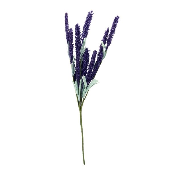 

12 heads artificial lavender flowers leaves bouquet home wedding garden diy decor color:dark purple