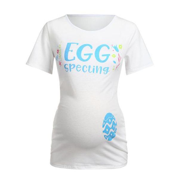 

Maternity T-shirt 2019 New Cute dinosaur egg print pregnant women's wear with round collar and short sleeves