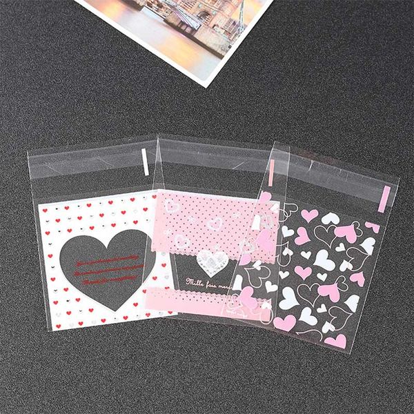 

100pcs self adhesive baking accessories plastic wedding birthday party favors 7*7cm gift packaging bags cookie candy