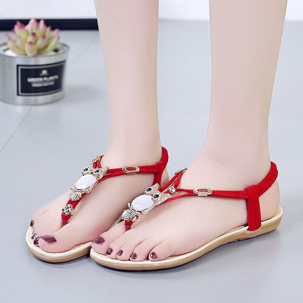 

casual shoes women summer slides rhinestone girls school sandals 2020 fashion comfortable red shoes woman, Black