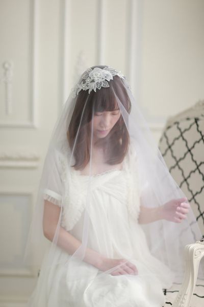 

elegant fashional two-tier cut edge waltz length white ivory champagne purple pink red black wedding vei meidingqianna brand bridal veil