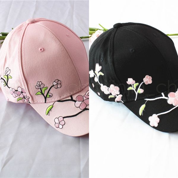 

embroidery flower snapback ball caps fashion adjustable golf baseball hat cotton outdoor plum blossom sun hats lt-tta682, Blue;gray