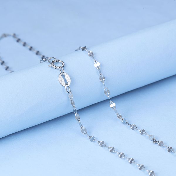 

sparking 2.0mm 925 sterling silver 0.9 gram 16 inches 40cm necklace chain real 925 necklace white gold color female jewelry