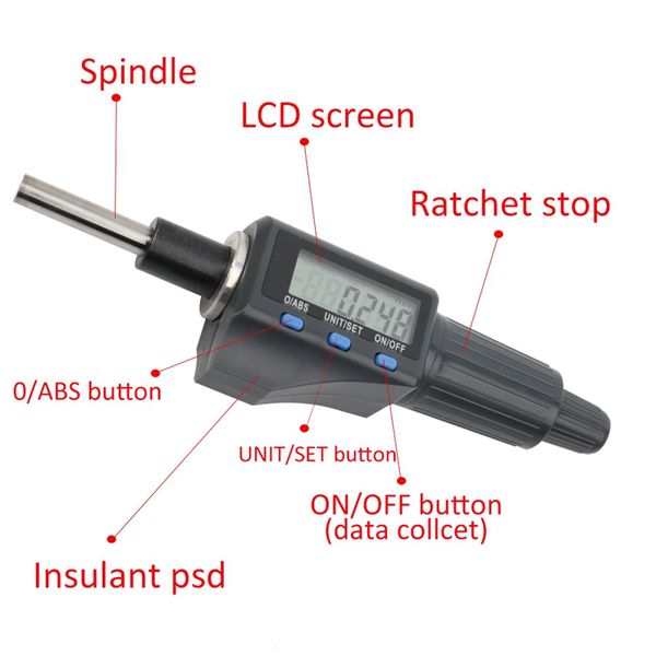 Freeshipping Dijital Mikro metre Aksesuar Lcd Ekran Mini Taşınabilir 25 Mm Aralığı Ile Ve 0.001 Mm Doğruluk Ile Alet Kutusu