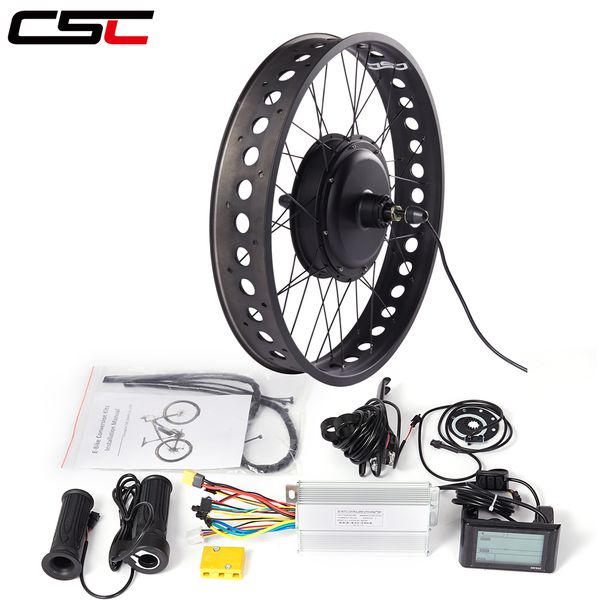 

ebike snow front rear hub motor wheel 20 24 26inch 4.0 tyre 48v 1500w fat electric bicycle conversion kit