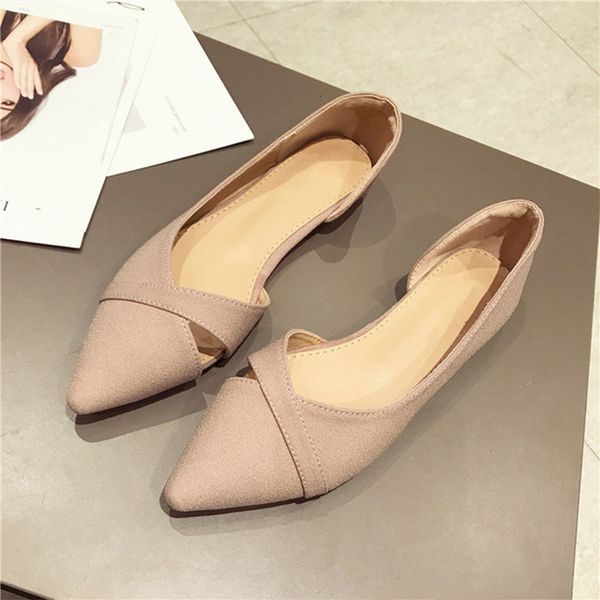 

new summer women flat shoes woman causal suede slip on ladies elegant pointed toe shallow female comfortable footwear 2020, Black