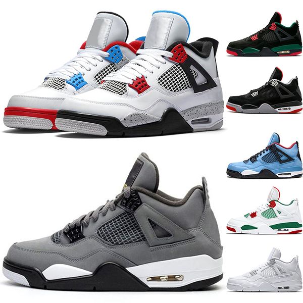 

air jordan retro 4 4s new basketball shoes og bred for 2019 cactus jack blue mens trainer men athletic sports sneakers size 7-13