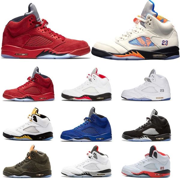 

5 5s men basketball shoes s og black metallic olympic gold medal oregon pe oreo psg black white red suede space jam sup wings sneakers