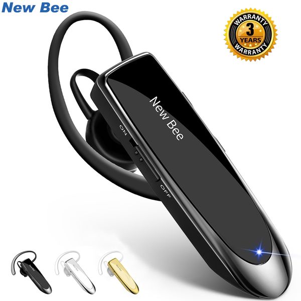 

new bee wireless bluetooth earphones hands-mini headset 22h music playing earpieces with cvc 6.0 microphone for phone pc