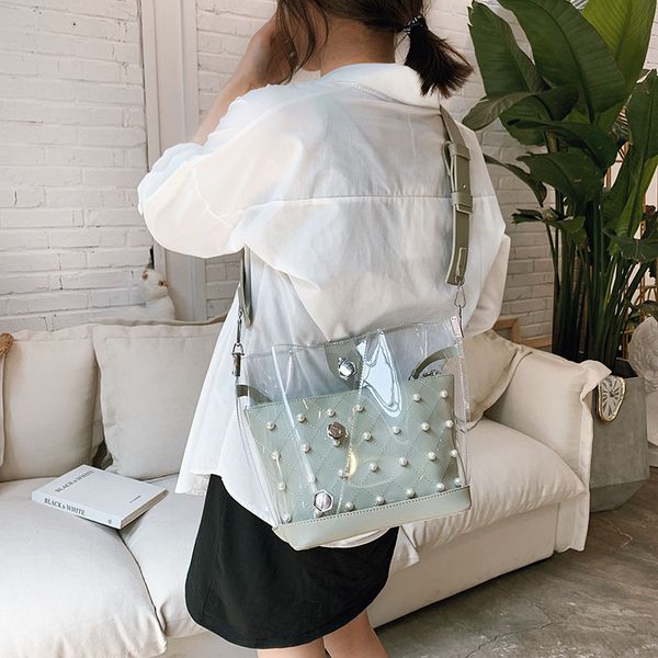 

2020 new shoulder bag women's transparent jelly child and mother bag casual fashion mini messenger ladies