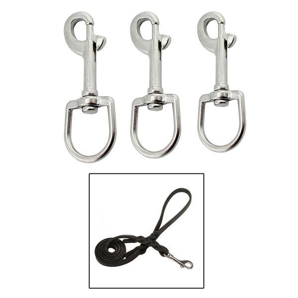 

3pcs scuba diving stainless steel swivel eye snap hook clip marine boats
