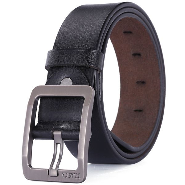 

100% cow genuine leather strap male belts for men fashion classice vintage pin buckle men belt, Black;brown