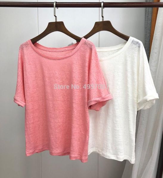 

elfstyle белье 100% круглый вырез с коротким рукавом футболка-2020 дамы o шеи белый / оранжевый розовый тройники топ, White