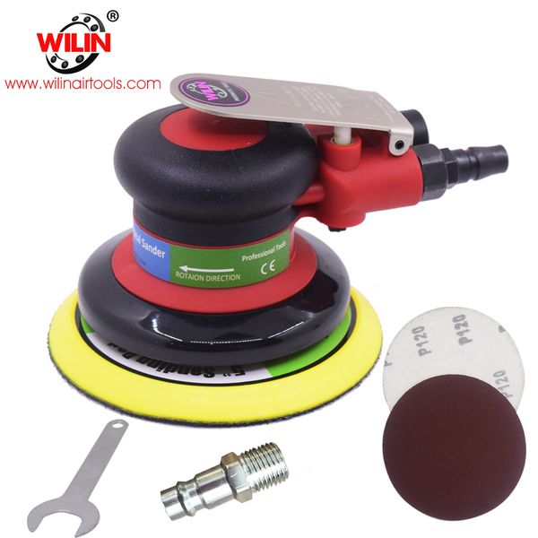 

pneumatic sanders air tools random palm orbital sander daul action polisher 5 inch circle round pad 125mm 10pcs sand paper