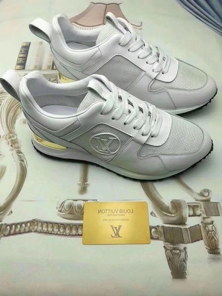 

высокое качество женщины run away sneaker white / gold leather monogram кроссовки кроссовки с коробкой