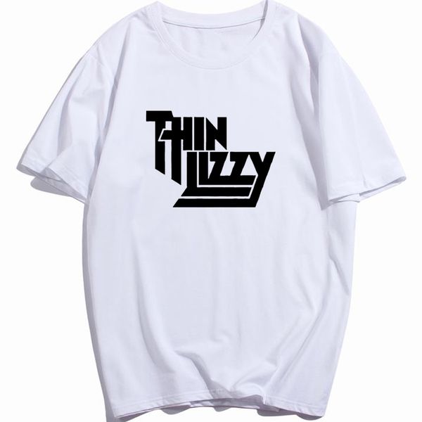 

heavy metal rock band thin lizzy t shirt men music singer t-shirt short sleeve cotton o-neck tee top, White;black
