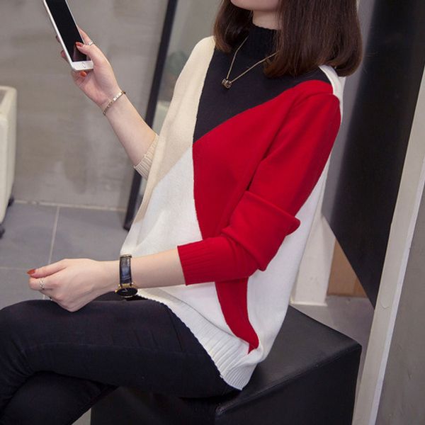 

large size women's network red early autumn 2020 new style large girl's loose-fit slimming sweater pullover base shirt sweater f