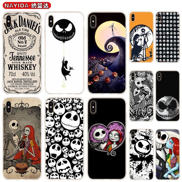 

soft phone case for iphone 11 pro x xr xs max 8 7 6 6s 6plus 5s s10 s11 note 10 plus huawei p30 xiaomi cover jack skellington