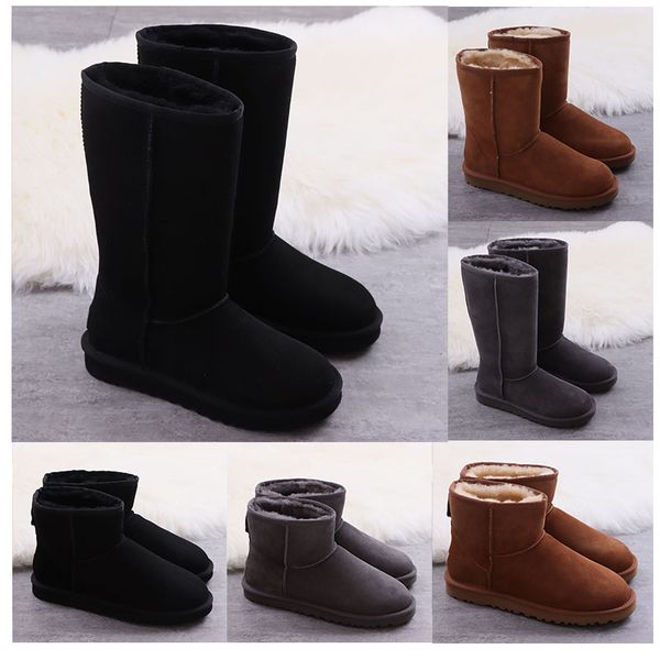 

snow boots wgg winter australia classic knee half boots tall boots real leather bailey bowknot women's bailey bow knee boot womens shoe, Black
