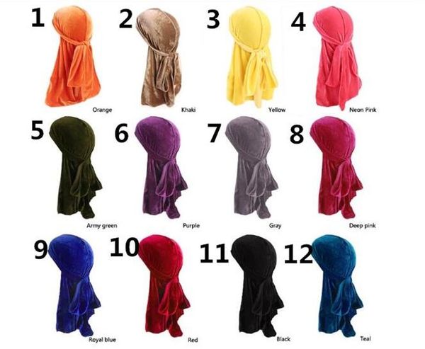

20pc velvet durag bandana turban hat wig doo durag biker headwear headband pirate hat hair acce orie j166