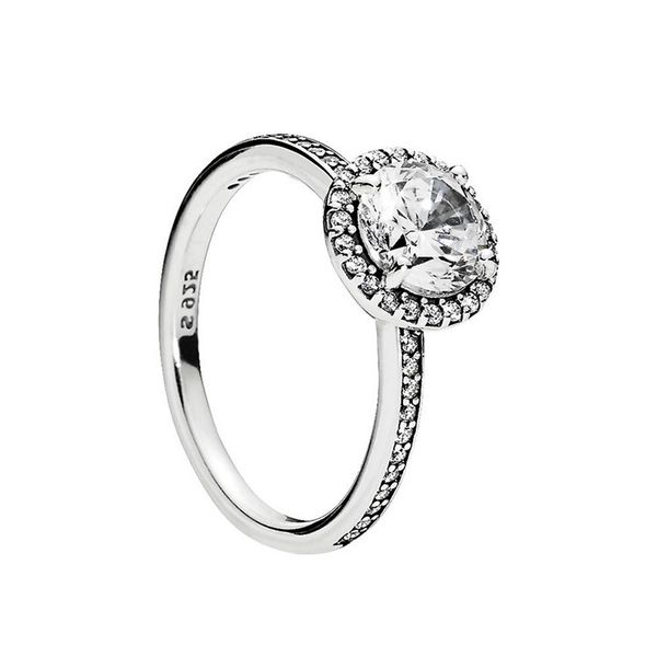 

2020 серебро cz бриллиантовое обручальное кольцо с кольцом box fit pandora стиль обручальное кольцо обручальные украшения для женщин, Silver