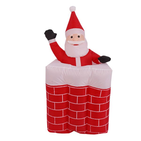 

1.6m santa claus mascot led lighted inflatable toys with chimney christmas halloween party props yard garden deco blow up