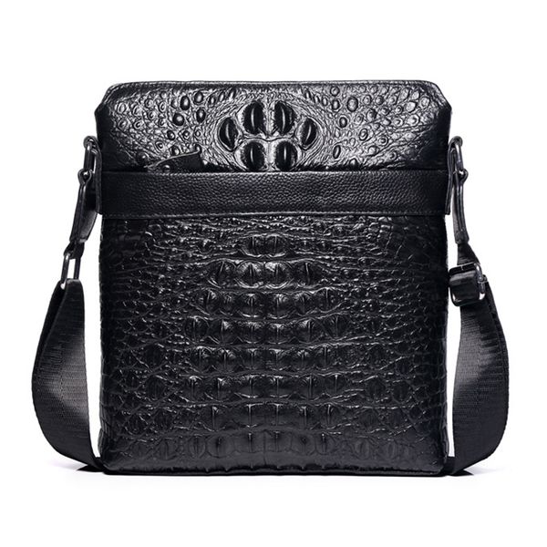 

crocodile pattern genuine cowhide leather bag male leather crossbody bags shoulder messenger bags for men briefcase handbag