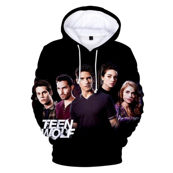 

new tv series teen wolf 3d hoodies men/women fashion harajuku warm autumn 3d print teen wolf men's hoodies sweatshirts, Black