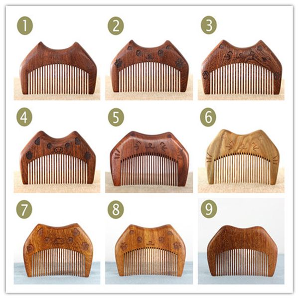 

карманный деревянный гребень натуральный черный золото сандалового дерева деревянные расчески без статических вшей борода гребень укладка во, Silver