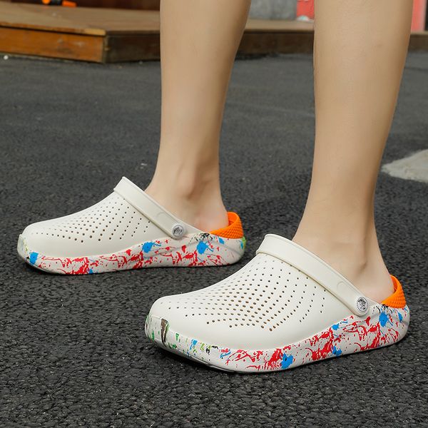 

men sandals crocks literide hole shoes crok rubber clogs for men eva garden shoes graffiti crocse adulto cholas hombre, Black
