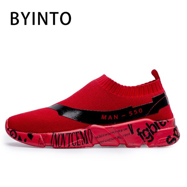 

size 35-46 women men sport tennis shoes super light breathable knit mesh sneakers slip-on sock footwear tenis feminino masculino