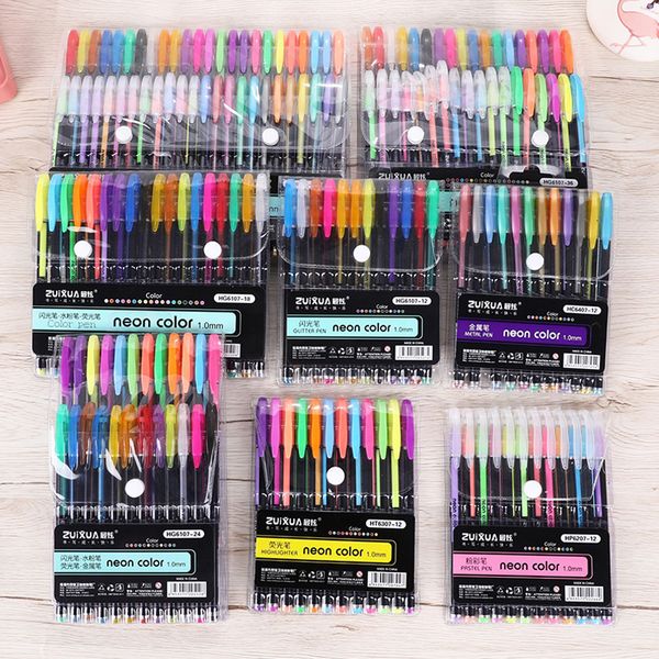 

the most dazzling 12/18/24/36/48 color color highlighter pen ffash pen pastel metal set children's student greeting c, Black;red