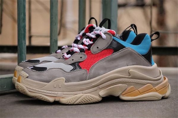

Original Quality F88Balenciaga Triple S Grey Red Blue Sneakers Best Fashion Spec Trainers Tripe S Training Sneakers Shoes size EUR 36-45