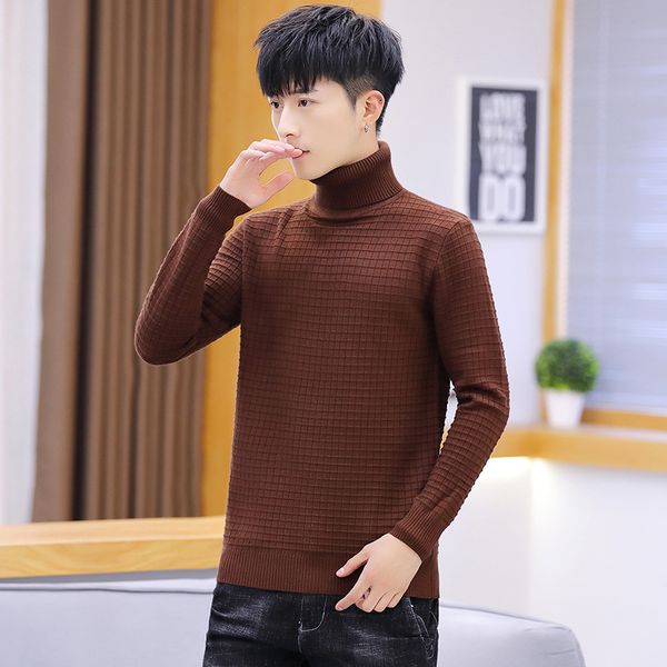 

men sweater pink red grey black blue long sleeve white yellow winter fashion turtleneck pullovers solid casual men sweaters, White;black