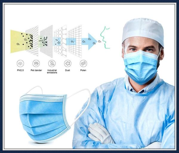 

4 layer disposable face mouth mask anti-bacterial anti dust face pm2.5 mouth cover facial protective dhl ing