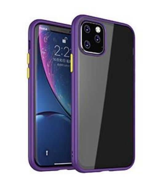 

новый прозрачный акриловый чехол телефон для iphone 11 pro max 6 7 8 plus samsung note10 s10 противоударный tpu края задней стороны обложки