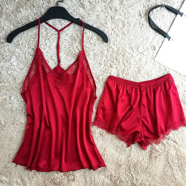 

pajamas sets silk women nightgowns ladies satin nightwear women robe nighties sleepwear shorts combinaison pyjama femme, Blue;gray