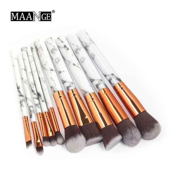 

7/10/20 шт. Мраморный Узор Макияж Кисти Для Косметической Пудры Тени Для Век Губ Маки