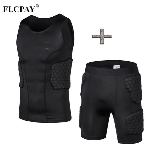 

gym clothing outdoor anti-collision suit sports honeycomb football soccer goalkeeper training protective gear, White;black