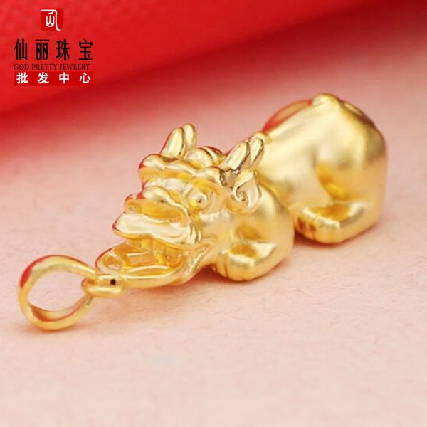 

Xianli Jewelry Foot Gold 999 Gold Wealth Recruitment Mink Hanging Wealth Recruitment Transfer Pearl Men and Womens Money Necklace