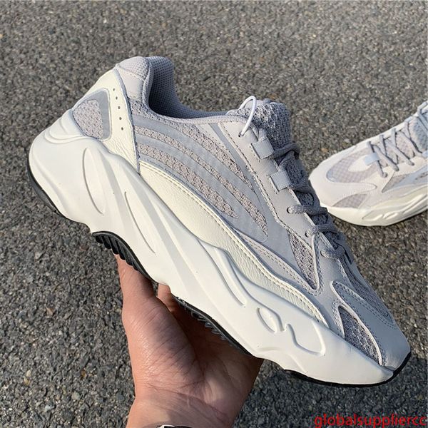 

700 v2 static wave runner kanye west running shoes fashion new designer glow in the dark basf athletic sports shoes size 36-45
