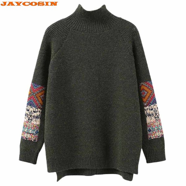 

jaycosin горячего высокого качества конструкции способа женщины вокруг шеи рук рукава строчка свитер с длинным рукавом пуловер топ блуза нов, White;black